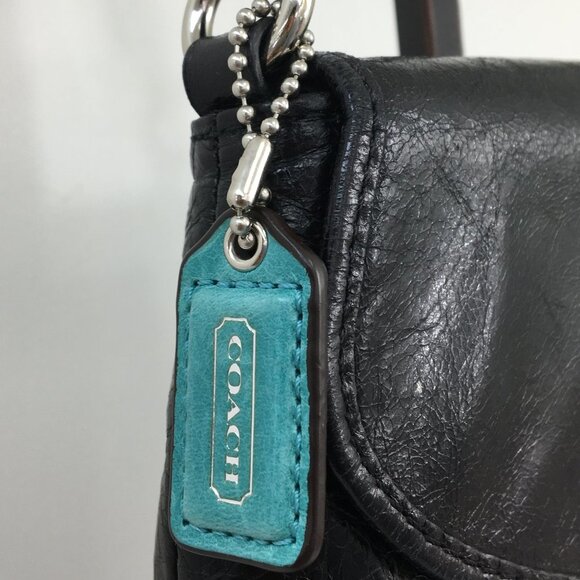 Coach Vintage Small Black Leather Bag Wristlet OS GREAT Condition - Picture 9 of 14